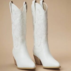 Revolve White Cowboy Boots